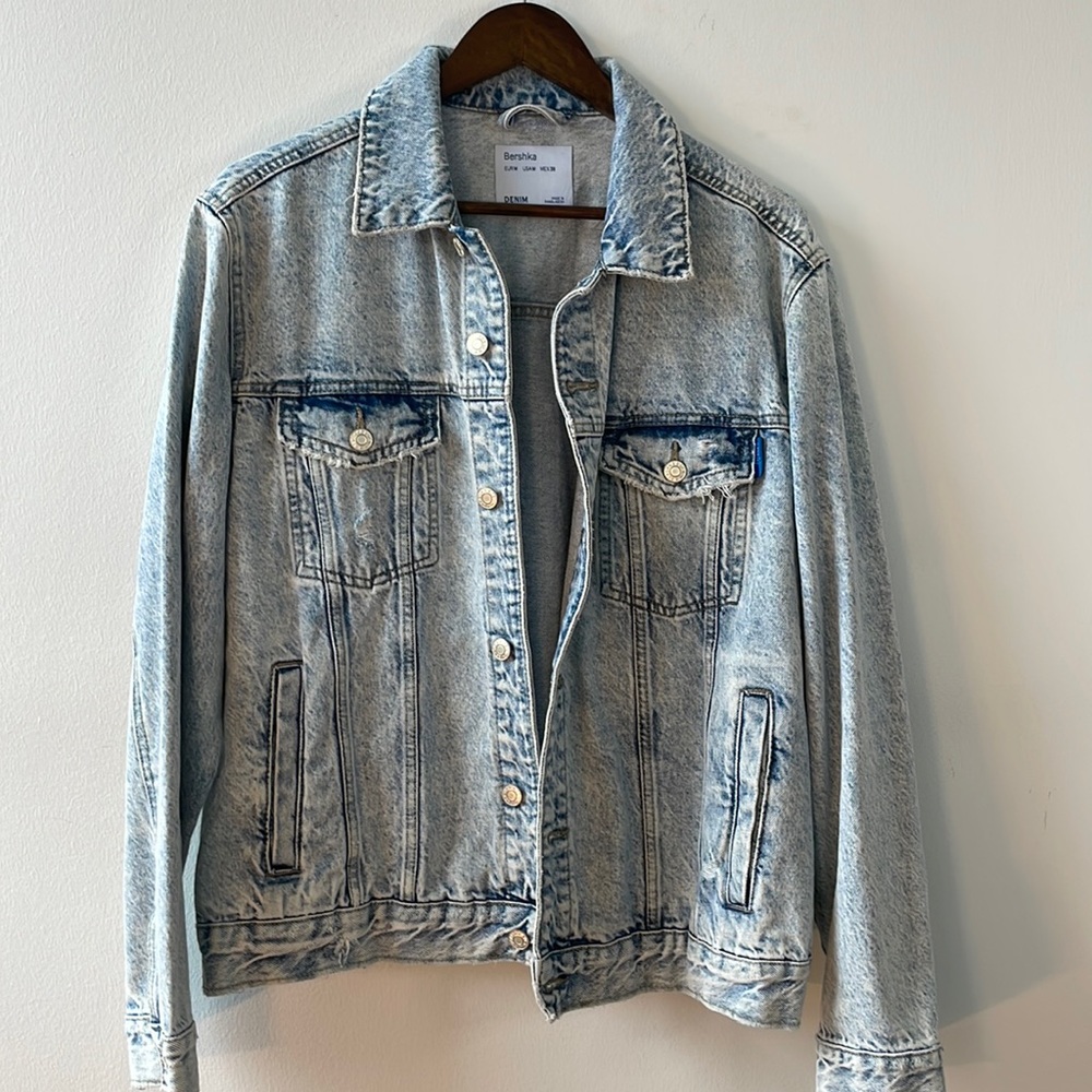 Bershka Lightly Distressed Denim Jacket *Light worn